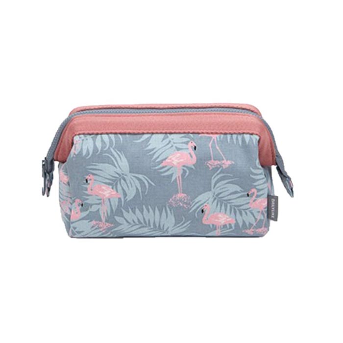 Pink Flamingo Women Leather Zipper Wallet Travel Bags
