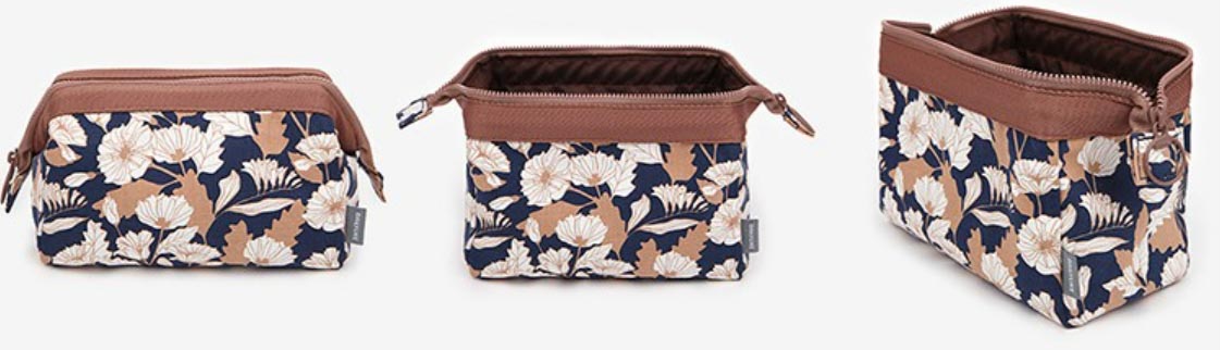 brown toiletry bag