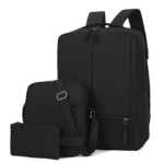 Black Sleek Laptop Backpack 3 Set