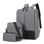 Grey Sleek Laptop Backpack 3 Set