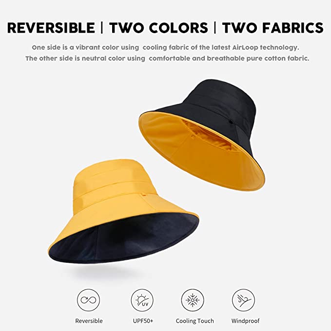 Reversible Bucket Summer Hat for Women - Tinsico
