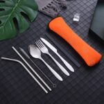 Orange Traveling Cutlery Set