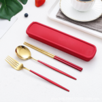 Red Gold Stainless Steel Silverware Set