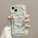 Green iPhone Floral Oil Paint Phone case