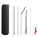 Silver Black SS Straw Set