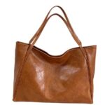 Brown Large Retro Design Tote Bag