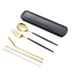 Black Gold Stainless Steel Silverware Set