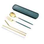 Green Gold Stainless Steel Silverware Set