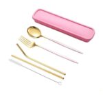 Pink Gold Stainless Steel Silverware Set