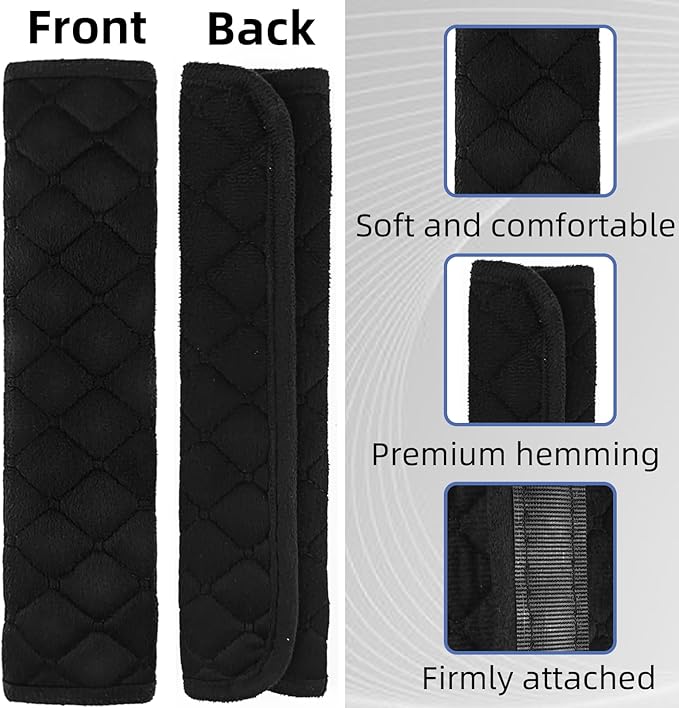 Bittwee Car Seat Belt Shoulder Pad, 2PCS Soft Harness Automotive Seatbelt Cover For Shoulder Pad Neck Cushion Strap Protector, Vehicle Interior Accessories For Truck RV SUV & More(Red
